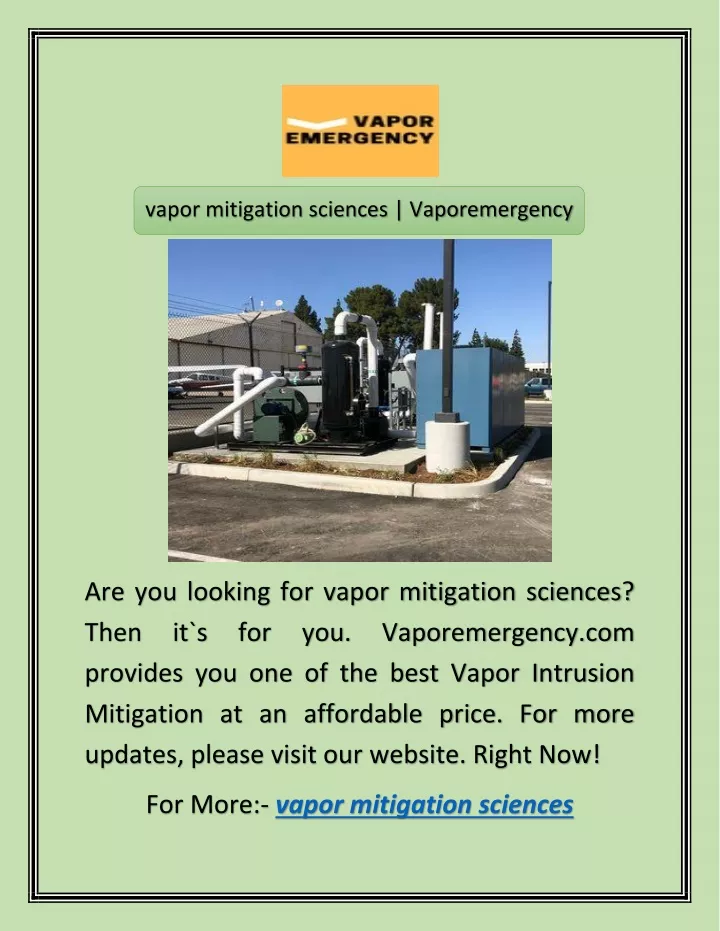 vapor mitigation sciences vaporemergency