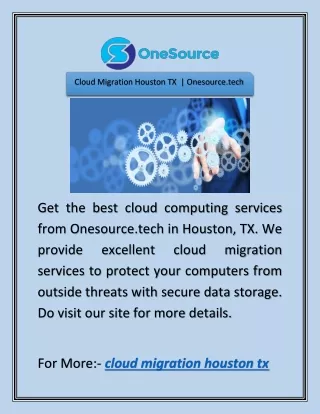cloud migration houston tx onesource tech
