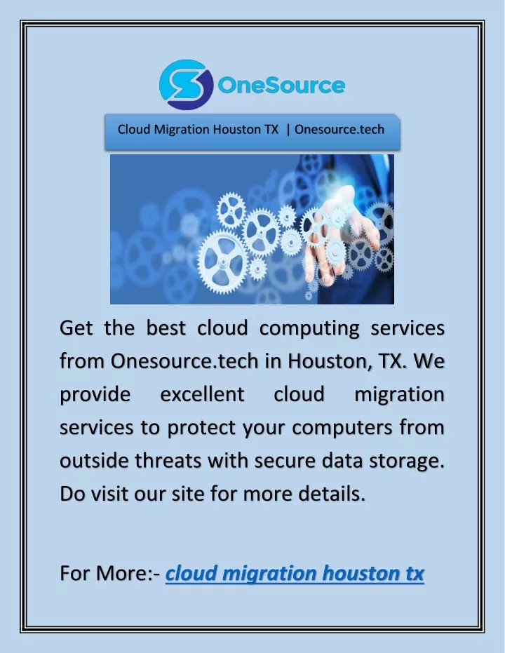 cloud migration houston tx onesource tech