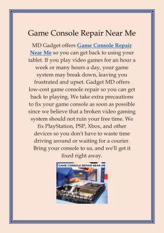 Game Console Repair Near Me