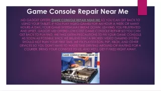 Game Console Repair Near Me