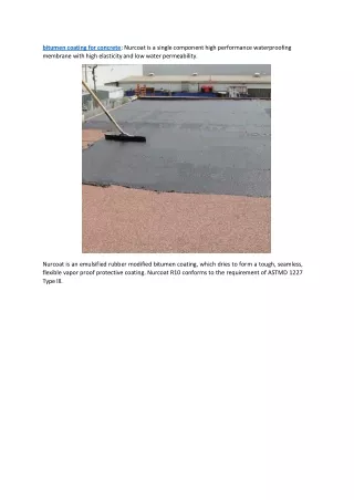 bitumen coating for concrete