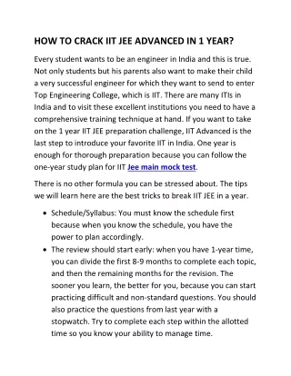 HOW TO CRACK IIT JEE ADVANCED IN 1 YEAR-converted