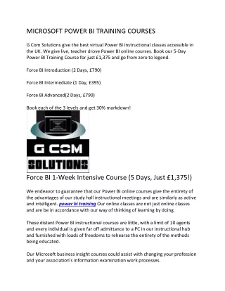 microsoft power bi training courses
