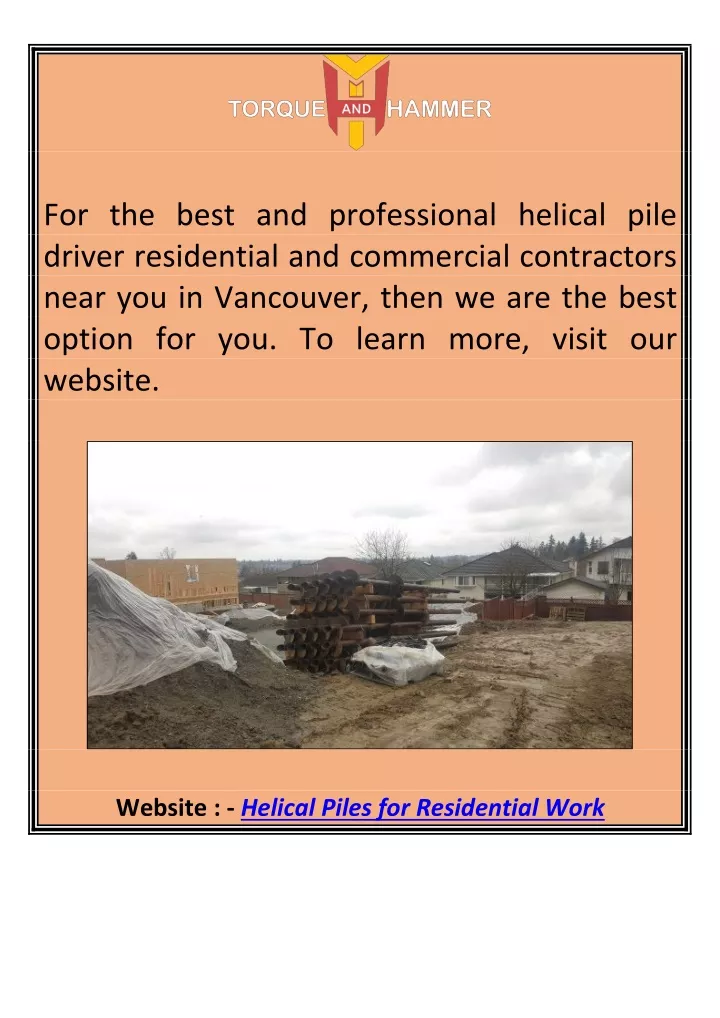 for the best and professional helical pile driver