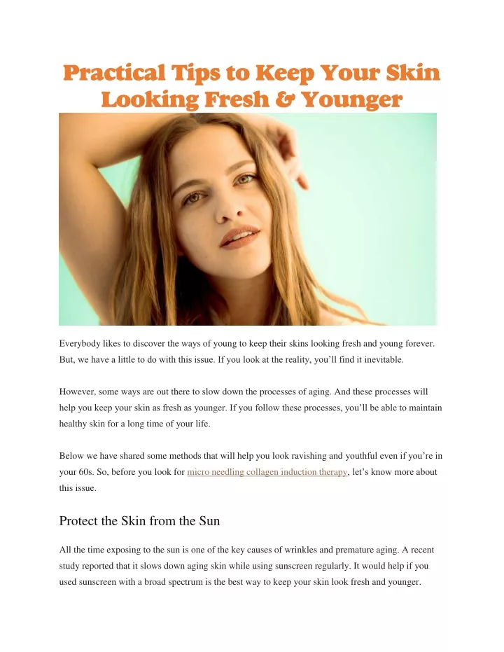 practical tips to keep your skin looking fresh