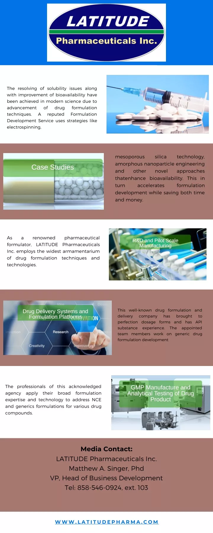 the resolving of solubility issues along