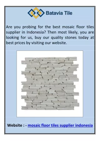 Mosaic Floor Tiles Supplier Indonesia Bataviatile.com