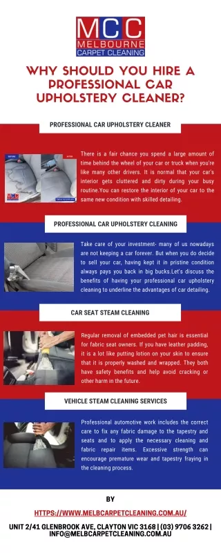 Why should you hire a professional car upholstery cleaner