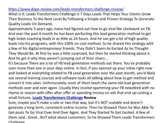 https www dope review com leads transformers