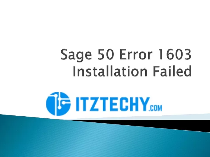 sage 50 error 1603 installation failed