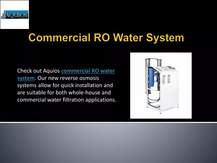commercial ro water system