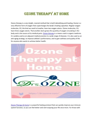 ozone therapy at home ozone therapy at home