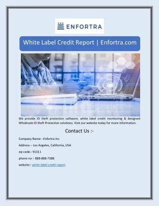 white label credit report enfortra com