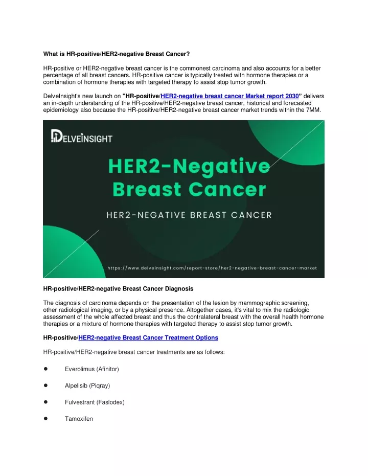 what is hr positive her2 negative breast cancer
