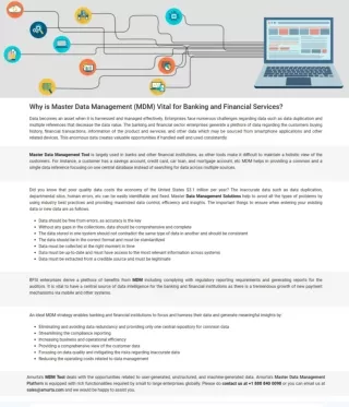 Why is Master Data Management (MDM) Vital for Banking and Financial Services?