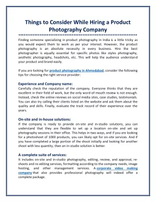 things to consider while hiring a product