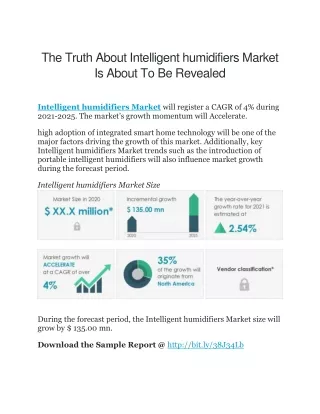 The Truth About Intelligent humidifiers Market Is About To Be Revealed