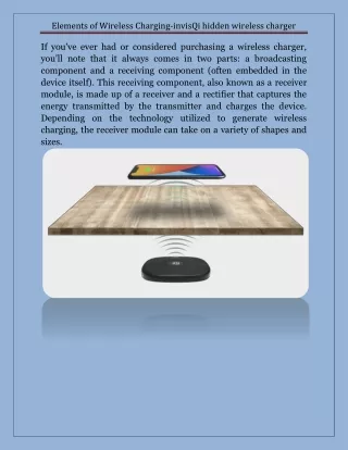 elements of wireless charging invisqi hidden