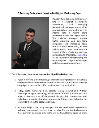 10 Amazing Facts about Houston Bui Digital Marketing Expert