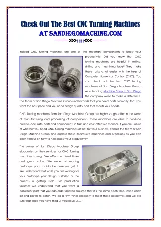 Check Out The Best CNC Turning Machines