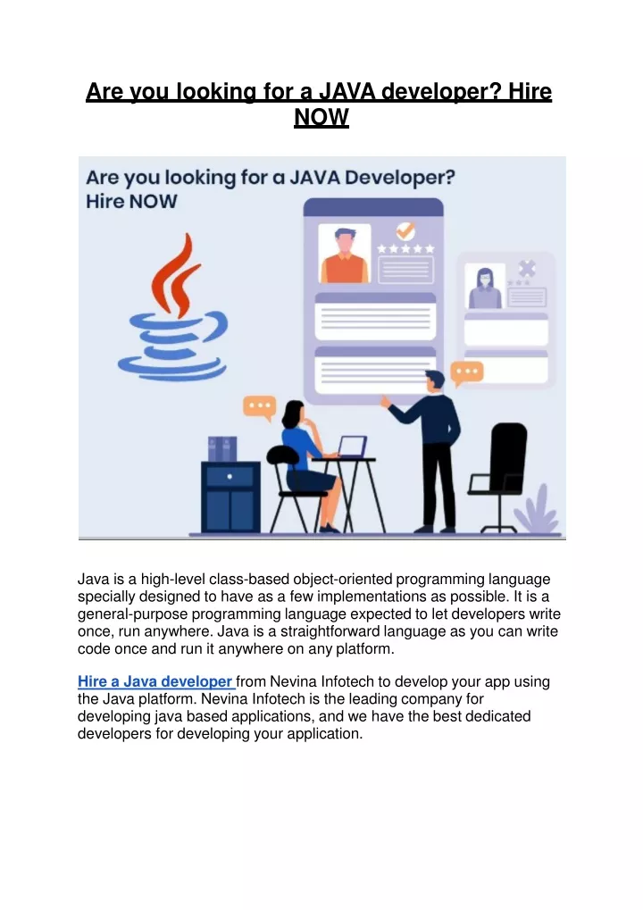 are you looking for a java developer hire now