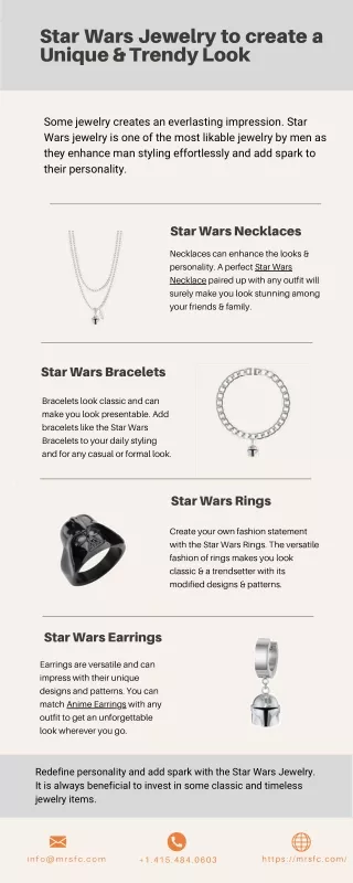 Star Wars Jewelry to create a Unique & Trendy Look