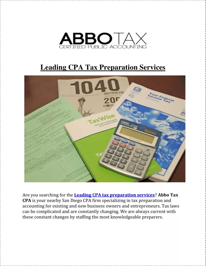 leading cpa tax preparation services