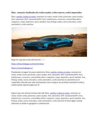 Ibiza - anuncios clasificados de coches usados, coches nuevos, coches importados-converted