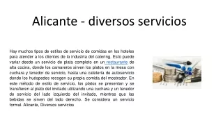 Alicante - diversos servicios