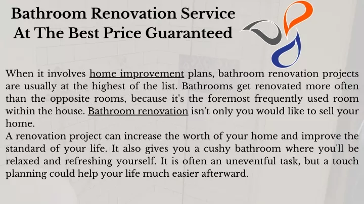bathroom renovation service at the best price