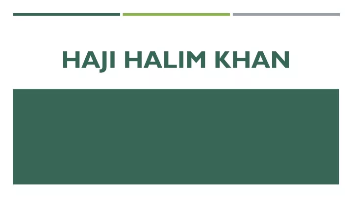 haji halim khan