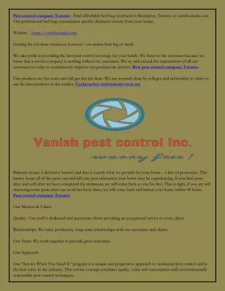 pest control company toronto find affordable