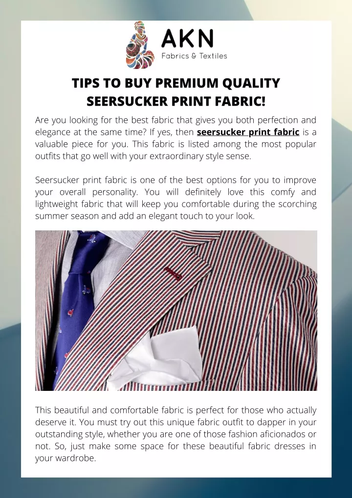 tips to buy premium quality seersucker print