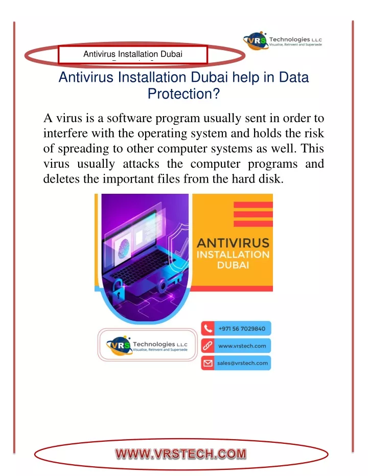 antivirus installation dubai protection antivirus