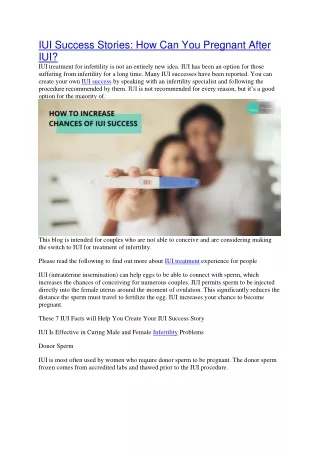 iui success stories how can you pregnant after