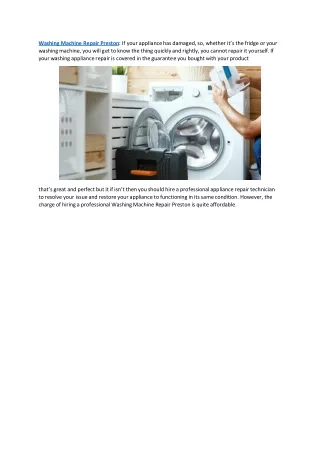 Washing Machine Repair Preston