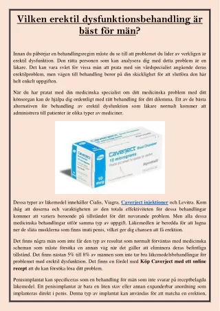 vilken erektil dysfunktionsbehandling