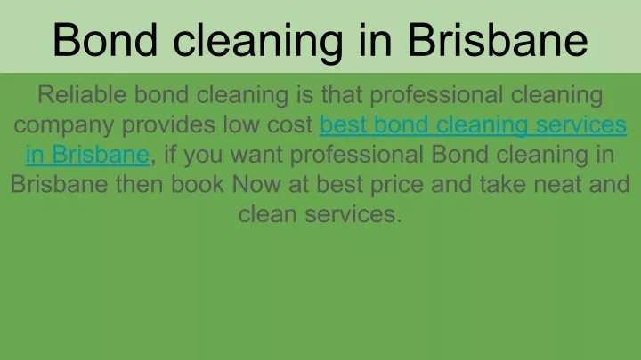 bond cleaning in brisbane