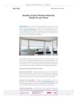 Benefits of Smart Window Motorized Shades for your Home