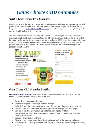 Gaias Choice CBD Gummies™ - 100% Effective Way
