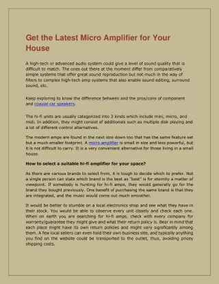 get the latest micro amplifier for your house