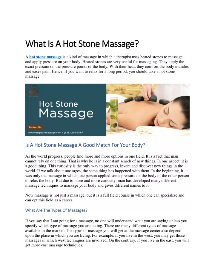what is a hot stone massage what is a hot stone