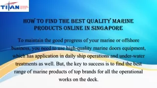 How to Find the Best Quality Marine Products Online in Singapore