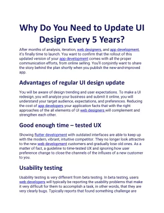 why do you need to update ui design every 5 years
