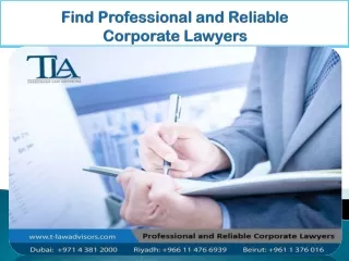 Find Professional and Reliable Corporate Lawyers