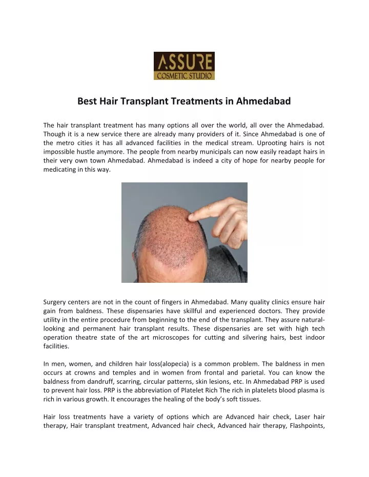 best hair transplant treatments in ahmedabad