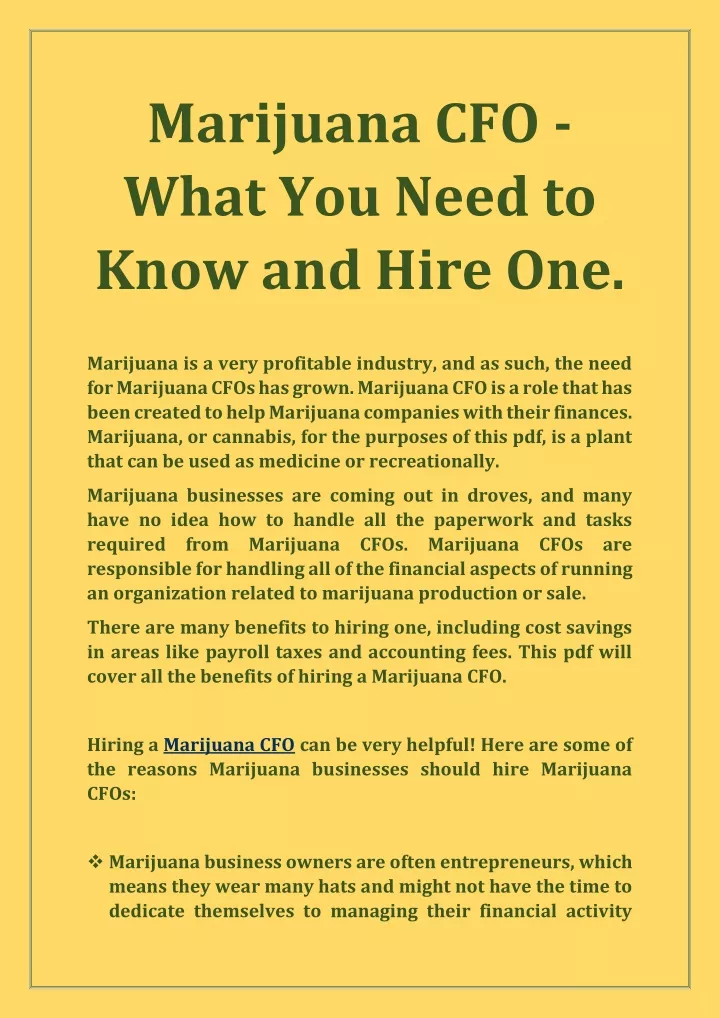 marijuana cfo what you need to know and hire one