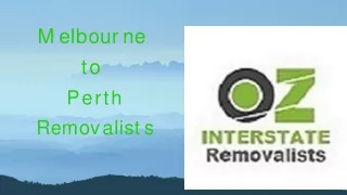 Melbourne to Perth Removalists