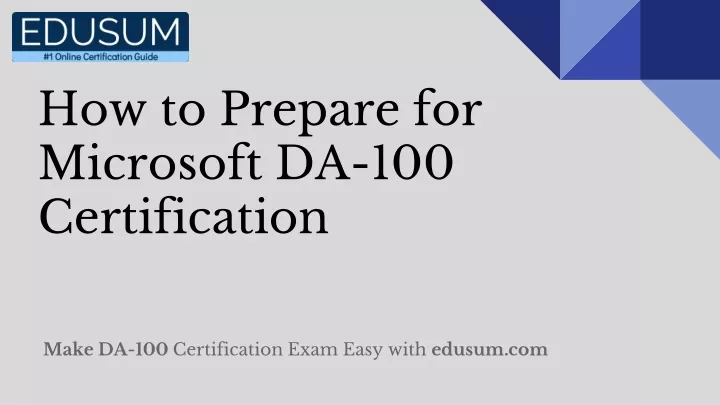 how to prepare for microsoft da 100 certification